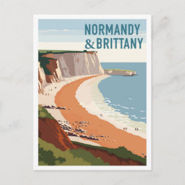 Normandy and Brittany France vintage Travel Briefkaart
