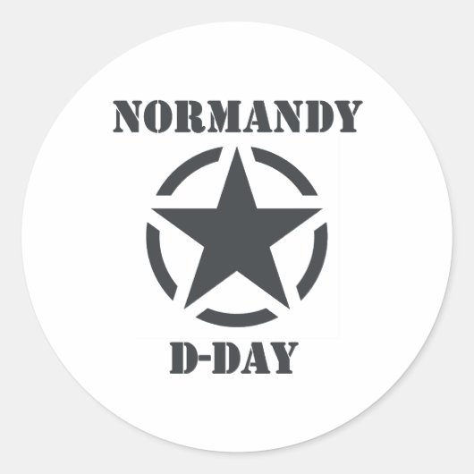 Normandy D-Day Ronde Sticker (Voorkant)