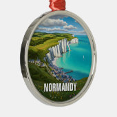 Normandy France Travel Metalen Ornament (Rechts)
