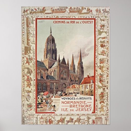 Normandy France Travel Poster (Voorkant)