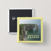 Normandy France Vierkante Button 5,1 Cm (Voorkant /achterkant)