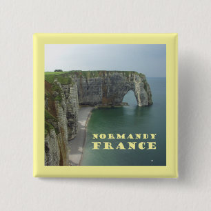 Normandy France Vierkante Button 5,1 Cm