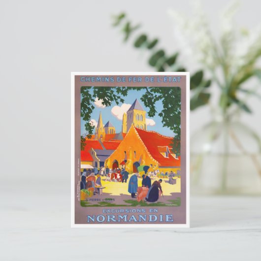 Normandy France vintage Briefkaart (Staand voorkant)