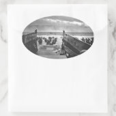 Normandy Invasion at D-Day - 1944 Ovale Sticker (Tas)