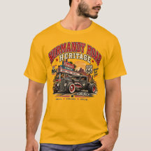 Normandy Road Heritage Route 66 Hot Rod Heren T-Sh