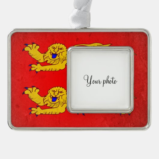 Normandy Verzilverd Omlijst Ornament (Voorkant)