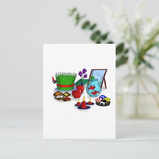 Norooz Cartoon Briefkaart (Staand voorkant)