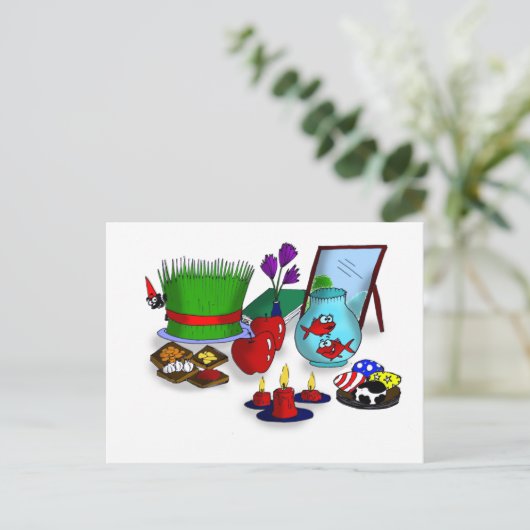 Norooz Cartoon Briefkaart (Staand voorkant)