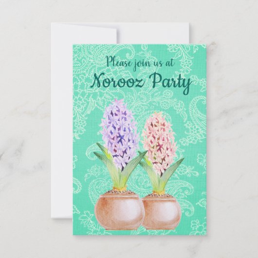 Norooz party Hyacinth emerald green Kaart (Voorkant)