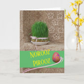 Norooz Pirooz nieuwjaar Persian Sabzeh Kaart (Gele Bloem)
