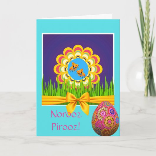 Norooz Pirooz Persian Happy Nieuwjaar Sabzeh Egg Kaart (Voorkant)