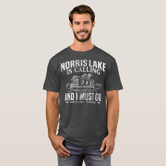 Norris Lake noemt Tennessee Houseboat T-shirt (Voorkant volledig)