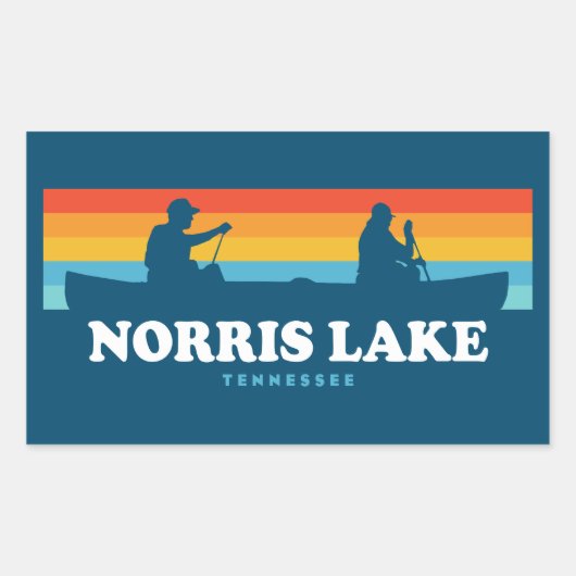 Norris Lake Tennessee Canoe Rechthoekige Sticker (Voorkant)