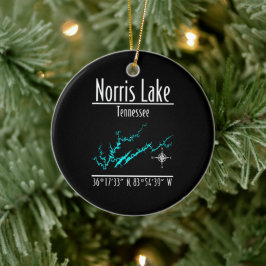 Norris Lake Tennessee Kaart Coördinaten Keramiek Keramisch Ornament