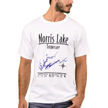 Norris Lake Tennessee Kaart Coördinaten T-Shirt