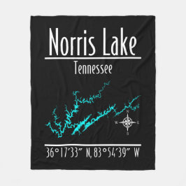 Norris Lake Tennessee Kustlijn Coördinaten Fleece Deken