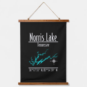 Norris Lake Tennessee Kustlijn Coördinaten Hangend Wandkleed