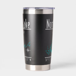 Norris Lake Tennessee Kustlijn Kaart Coördinaten Geïsoleerde Drinkbeker