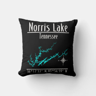 Norris Lake Tennessee Kustlijn Kaart Coördinaten Kussen