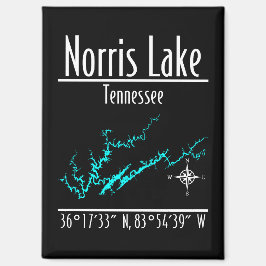 Norris Lake Tennessee Kustlijn Kaart Coördinaten Magneet