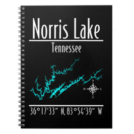 Norris Lake Tennessee Kustlijn Kaart Coördinaten Notitieboek