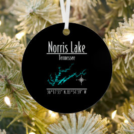Norris Lake Tennessee Kustlijn Kaart Metaal Cirkel Metalen Ornament