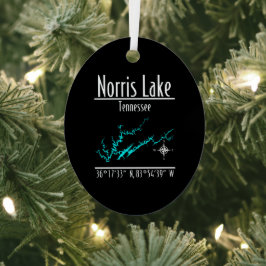 Norris Lake Tennessee Kustlijn Kaart Metaal Ovaal Metalen Ornament
