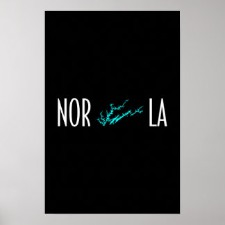 Norris Lake Tennessee Kustlijnkaart Typografie Poster