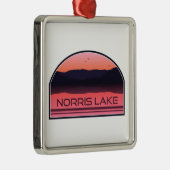 Norris Lake Tennessee Red Sunrise Metalen Ornament (Rechts)