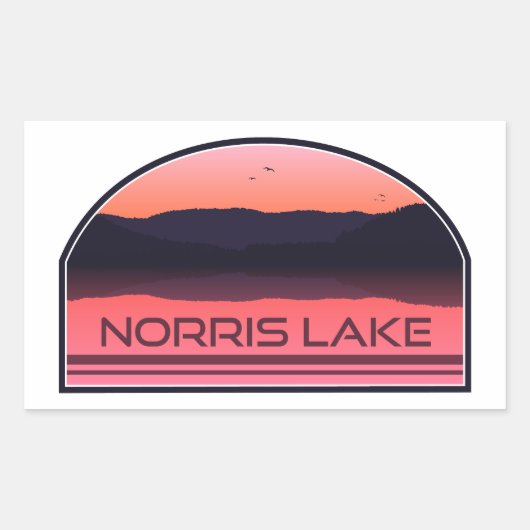 Norris Lake Tennessee Red Sunrise Rechthoekige Sticker (Voorkant)