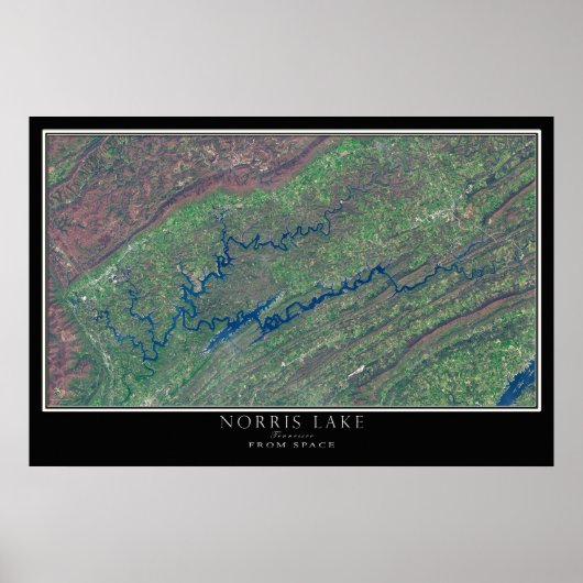 Norris Lake Tennessee Satellite Poster Map (Voorkant)