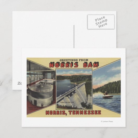 Norris, Tennessee - Greetings uit Norris Dam Briefkaart (Voorkant / Achterkant)