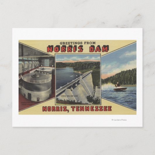 Norris, Tennessee - Greetings uit Norris Dam Briefkaart (Voorkant)