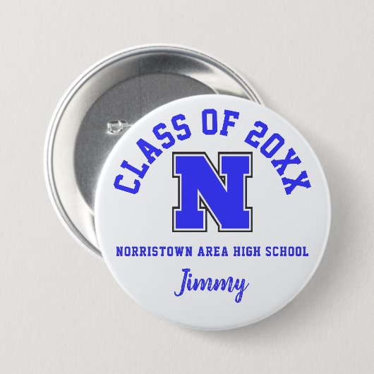 Norristown Area High School Button Logo Custom (Voorkant /achterkant)