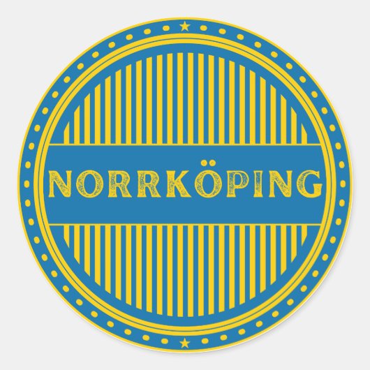 Norrköping City Pride Embleem – Zweedse identiteit Ronde Sticker (Voorkant)