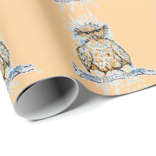 nors natte uil cadeaupapier (Rol Hoek)