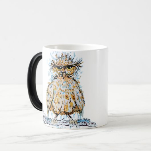 nors natte uil magische mok (Voorkant links)