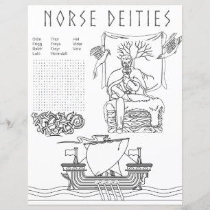 Norse Deities Pagan Coloring & Activity Blad