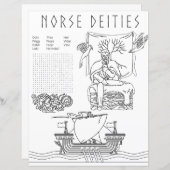 Norse Deities Pagan Coloring & Activity Blad (Voorkant / Achterkant)