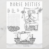 Norse Deities Pagan Coloring & Activity Blad (Voorkant)