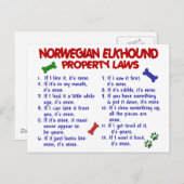 NORSE ELKHOUND Property Laws 2 Briefkaart (Voorkant / Achterkant)