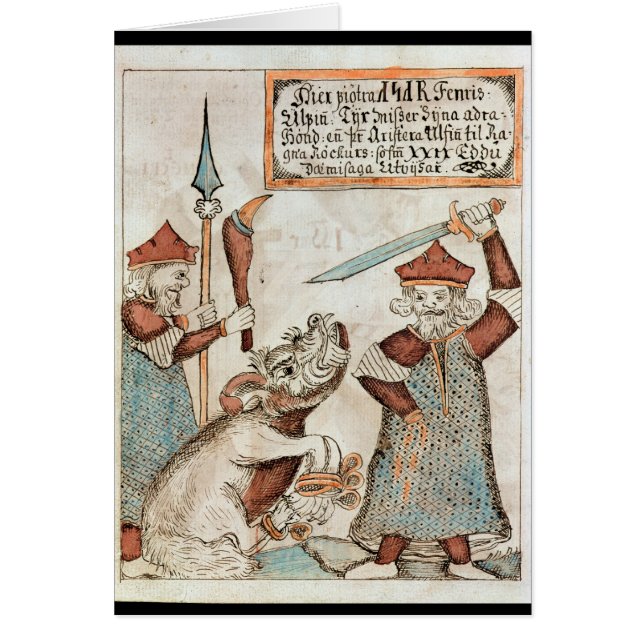 Norse god Tyr verliest zijn hand aan de gebonden w (Voorkant)