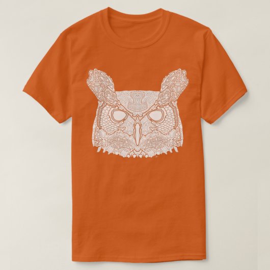 Norse Great Horned Owl White T-shirt (Design voorkant)