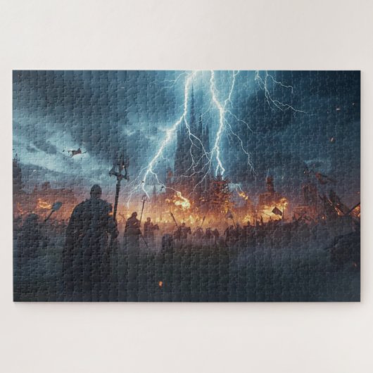 Norse Mythology Battle Scene Jigsaw Puzzle Legpuzzel (Horizontaal)
