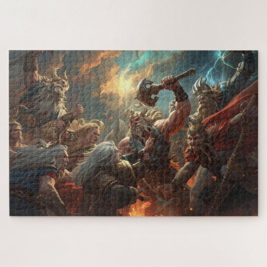 Norse Mythology Battle Scene Jigsaw Puzzle Legpuzzel (Horizontaal)