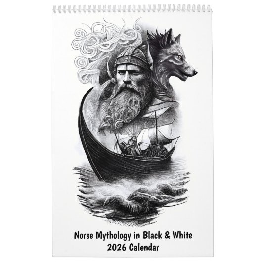 Norse Mythology in Black & White – 2026 Kalender (Hoes)