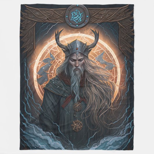 Norse Mythology Odin Blanket Fleece Deken (Voorkant)