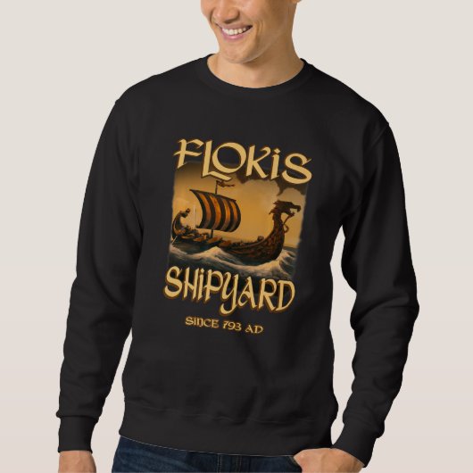 Norse Mythology Viking Ship Flokis Shipyard Since  Trui (Voorkant)