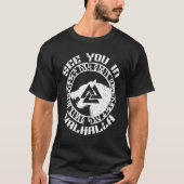Norse Mythology Wolf ziet je in Valhalla Rune Circ T-shirt (Voorkant)