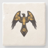 Norse Raven Stenen Onderzetter (Voorkant)